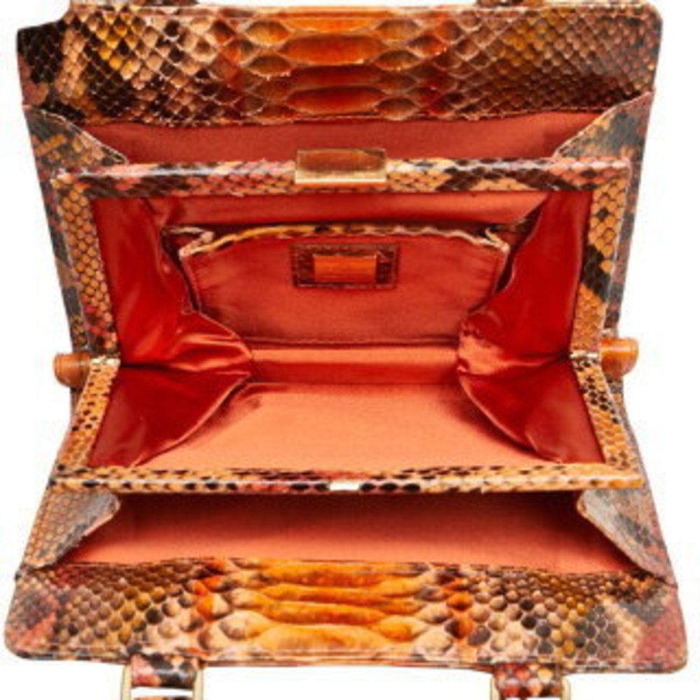 Fendi Mini Handbag Orange Multicolor Python - image 6